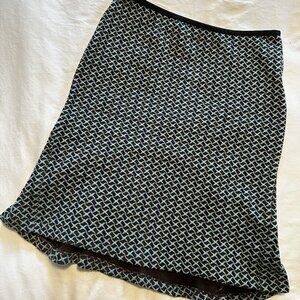 Diane von Furstenberg Wool Knit Fishtail Pencil Skirt (size 6, Brown & Blue)